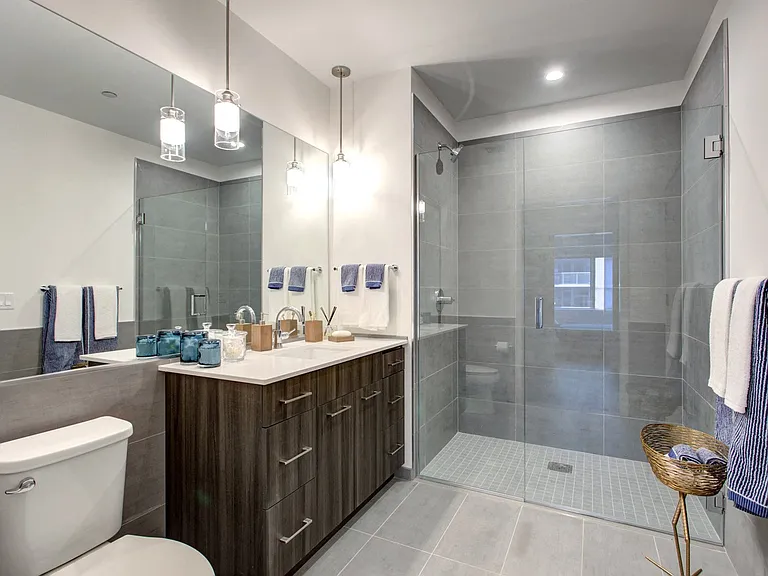 Walk-in showers with frameless glass