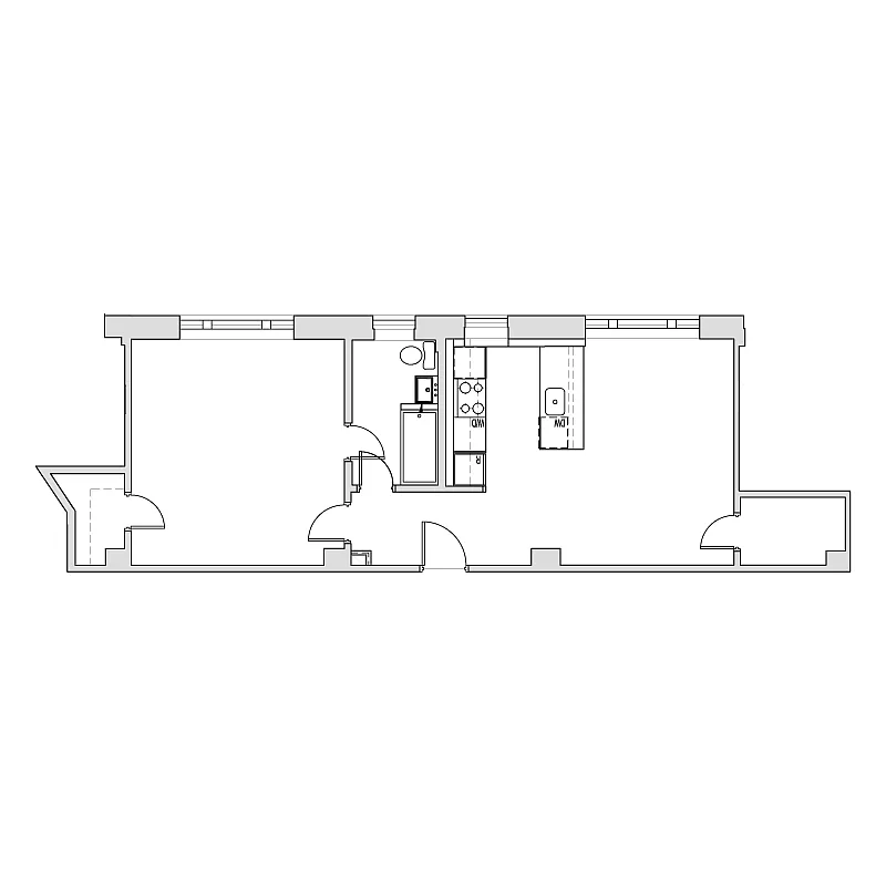Floor plan 1 Bedroom Large