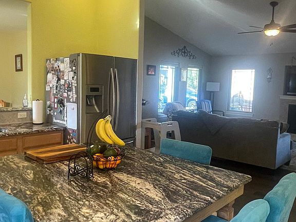 Large kitchen island of granite