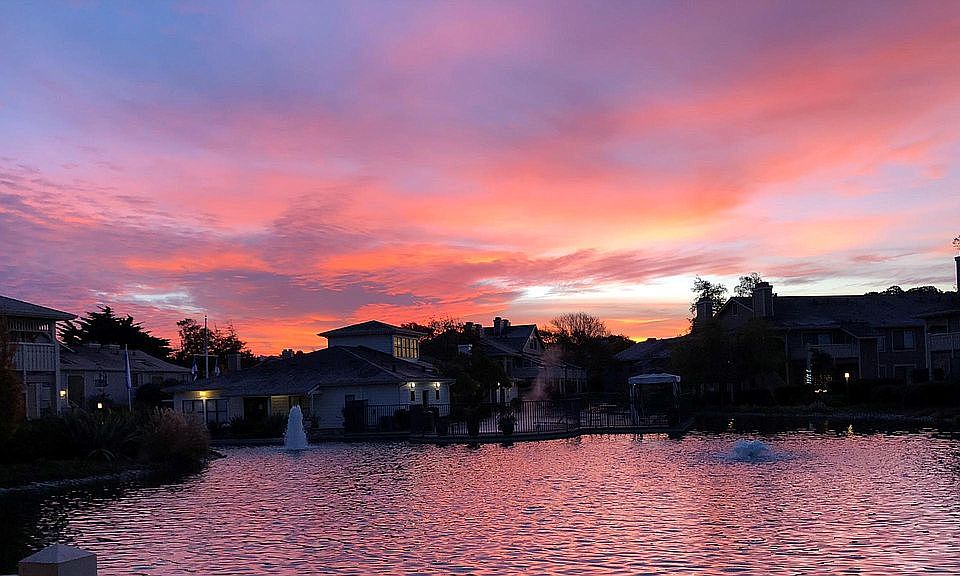 Wake up to this view of sunrise over the lagoon -- from your bedroom window!