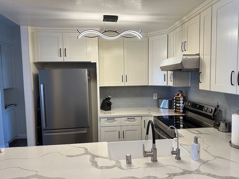 New refrigerator and self closing cabinets
