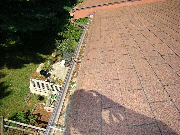 Roof view of back yard and deck