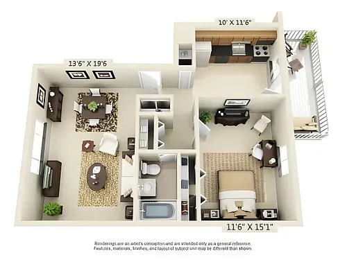 Floor plan 1 Bedroom