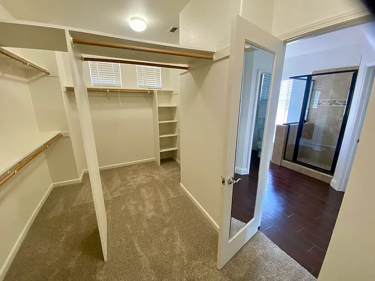 Master Walkthrough closet. Dual door entrance.