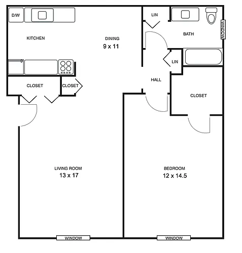 Floor plan One Bedroom