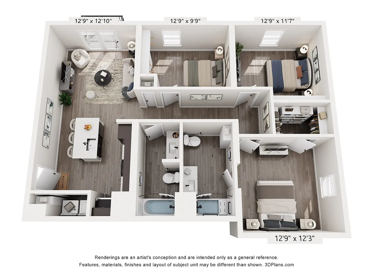Floor plan Atlas - 3 Bedrooms 1105