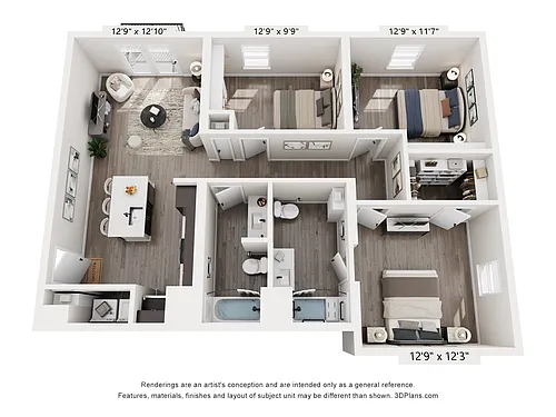 Floor plan Atlas - 3 Bedrooms 1105