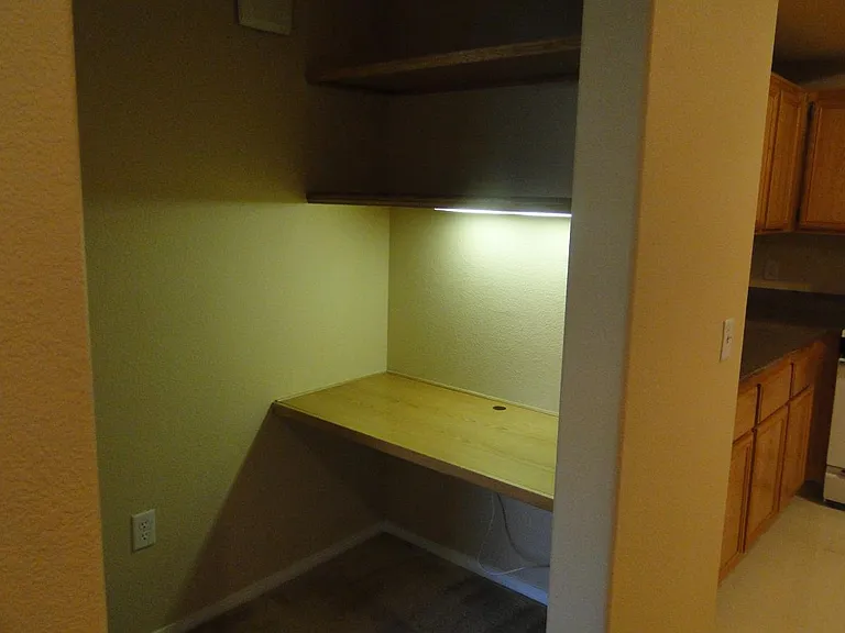Built in desk with light. People love this feature