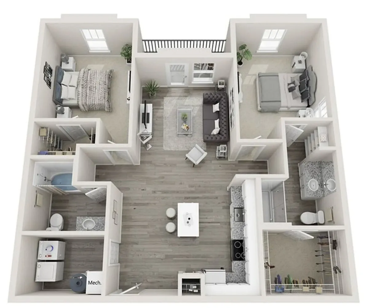 Floor plan 2BD / 2BA