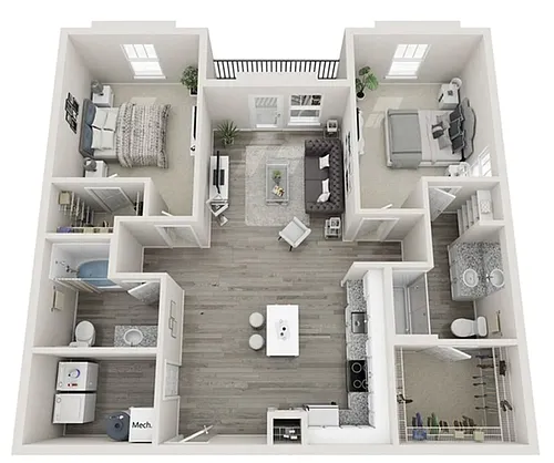 Floor plan 2BD / 2BA