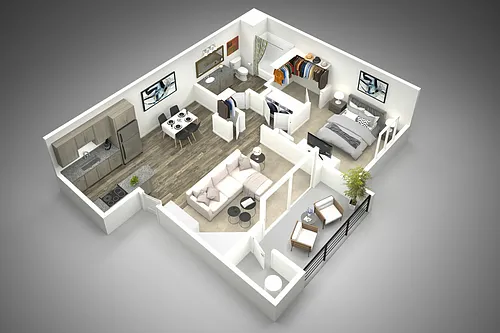 Floor plan 1 Bed/1 Bath-Reno