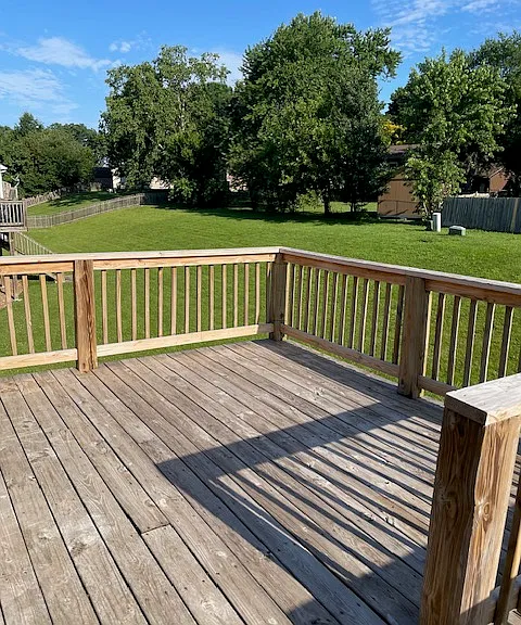 Deck view of backyard