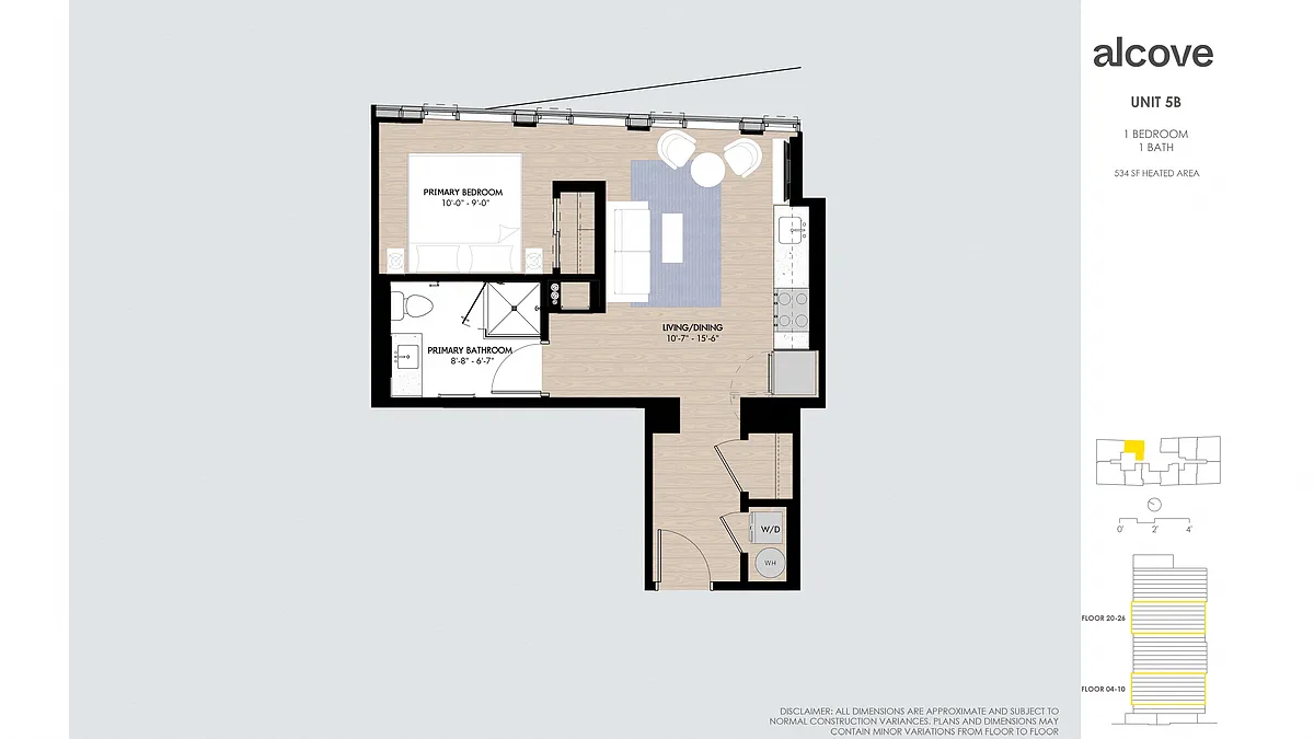 Floor plan Alcove One Bedroom 05 Tier 2