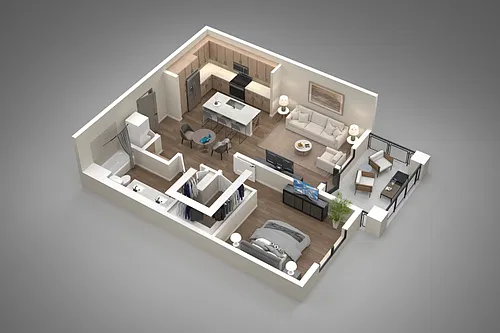 Floor plan 1 Bed/1 Bath