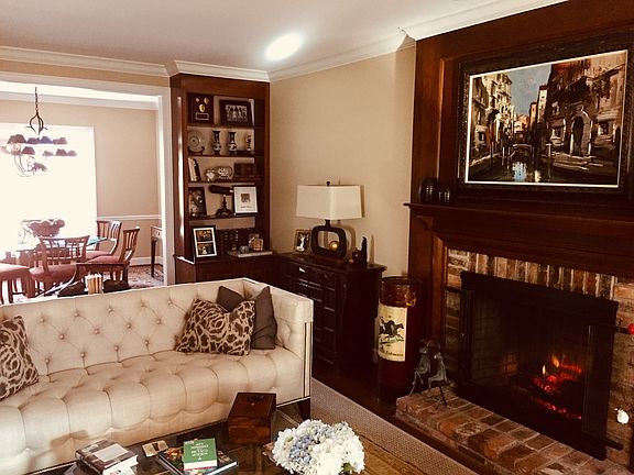 Living room with fireplace