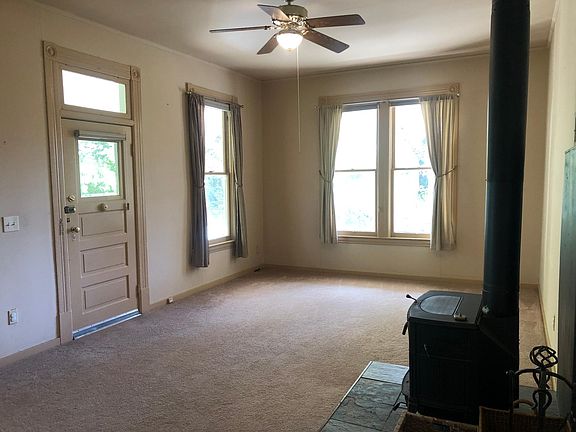 Main room with wood stove