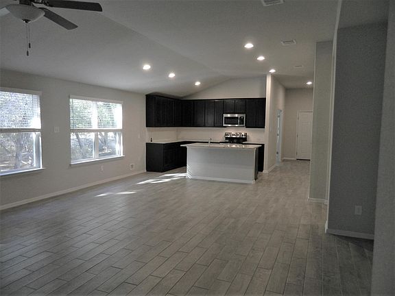 The kitchen from the living area