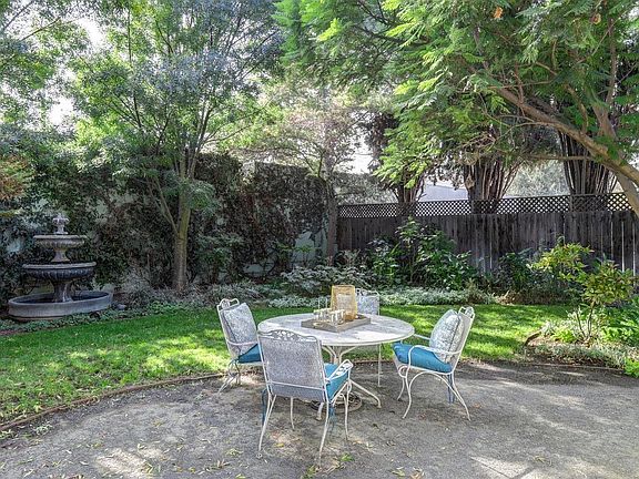 Backyard with fruit trees