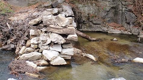 Remains of historic dam