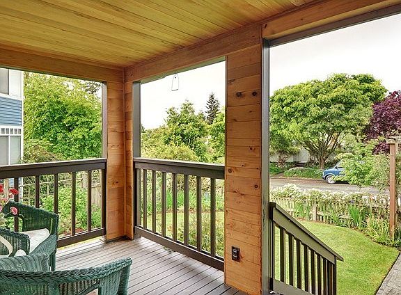Front porch offers lazy evening viewing of the neighborhood.
