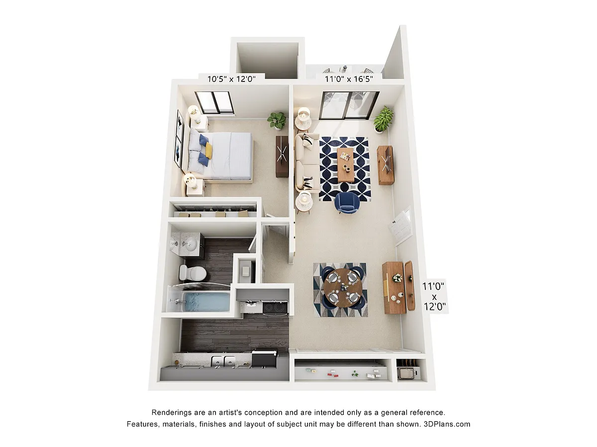 Floor plan The Forest: 1 Bedroom