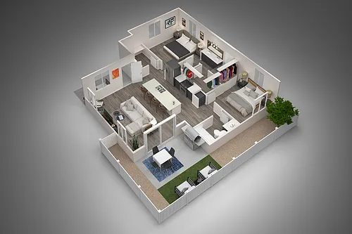 Floor plan 2 Bed/2 Bath