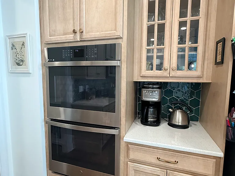 double ovens and custom cabinetry!