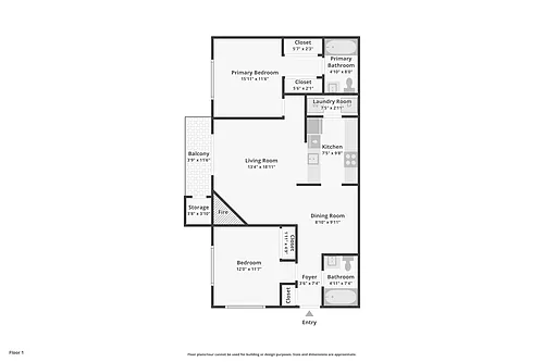 Floor plan Updated Two Bedroom Two Bathroom