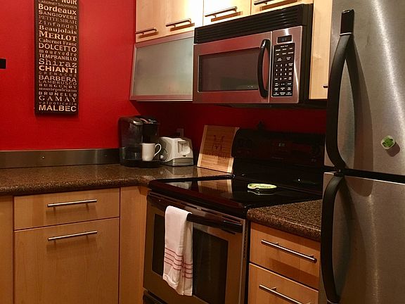 Granite counters, Stainless steel appliances