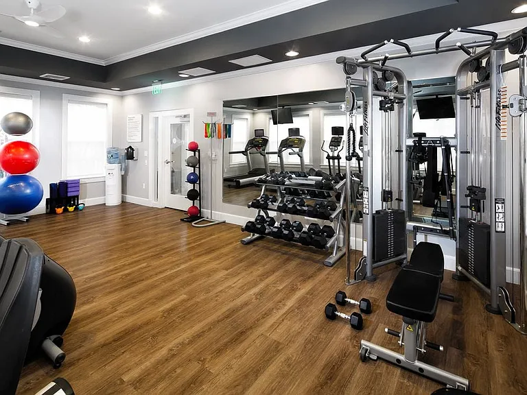 Fitness center with strength equipment