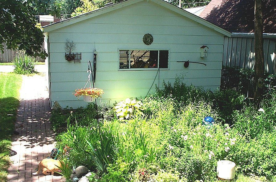 Back garden & garage