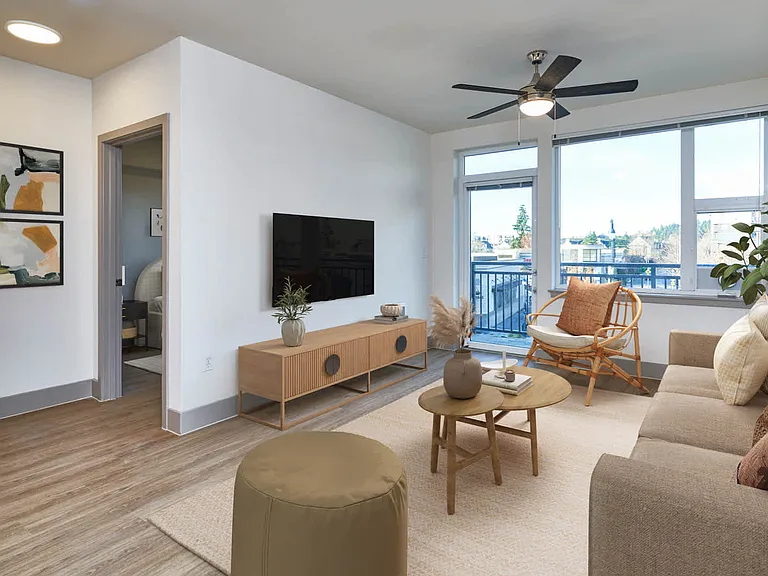 Living Room with Balcony and Hard Surface Flooring