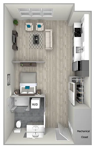 Floor plan 78dS1a Studio One Bathroom