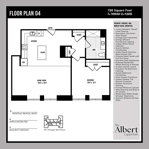 Floor plan 1 Bedroom Unit - A4