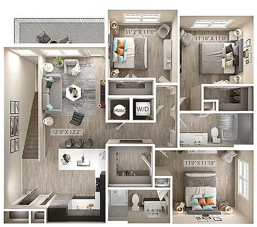 Floor plan Bridger (C1-2B)