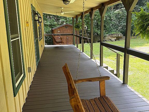 Full-length front porch