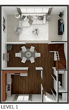 Floor plan 2 Bedroom 1.5 Bath 1568 sq ft