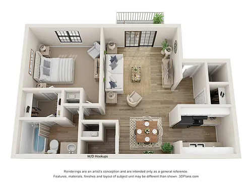 Floor plan 1 Bedroom 1 Bath