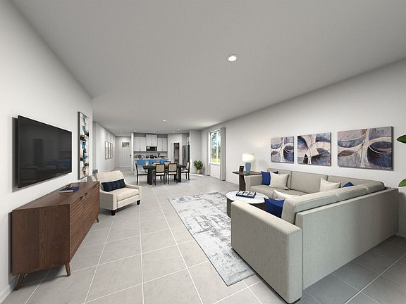 Rendering of the Great Room in the Orchid Floorplan.