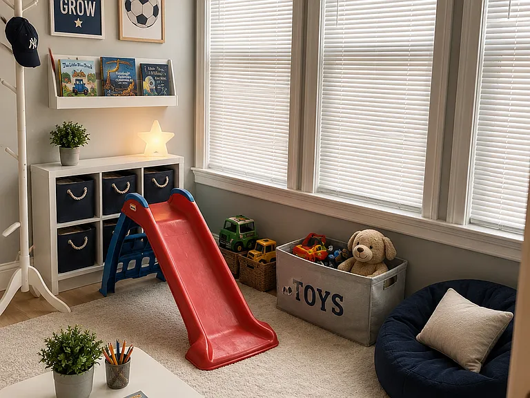 Sun Room Off Bedroom - Currently Play Room, AI Generated Image.