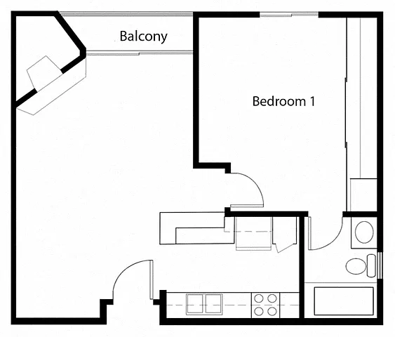 Floor plan 1BR 1BA - FLOOR PLAN C - 1441 MIDVALE
