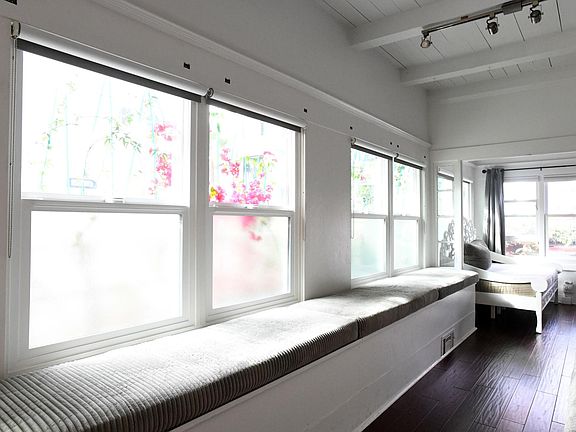 windows and bench throughout the first floor