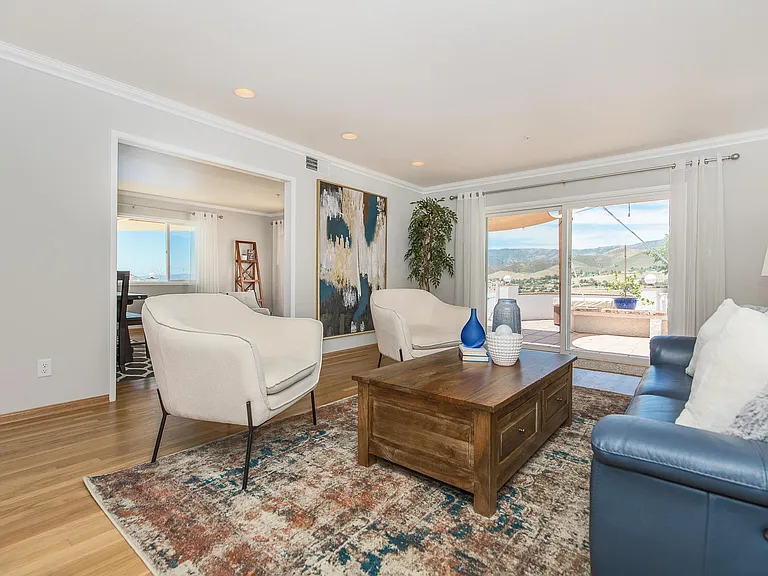 Living room, staged, showing CURRENT paint colors