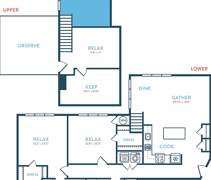 1703 Berkeley B4 Loft Floorplan Diagram