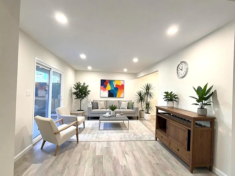 Digitally stage living room.