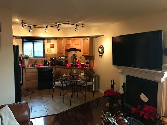 Kitchen View 1 w/ Fireplace