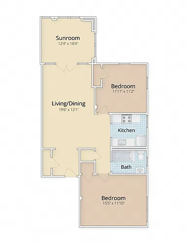 Floor plan Large Two Bedroom