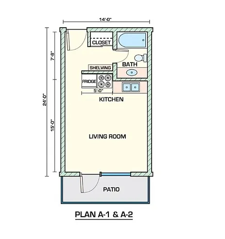 Floor plan Studio 340ADA