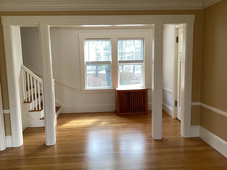 Looking across living room