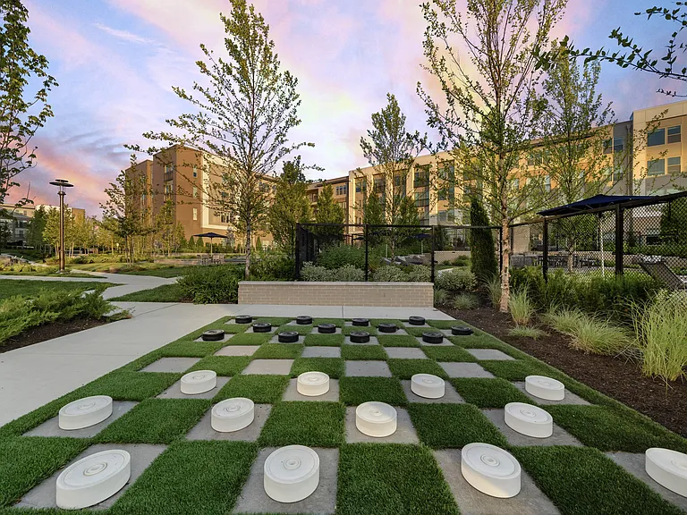 Unwind with a game of outdoor checkers or ping-pong